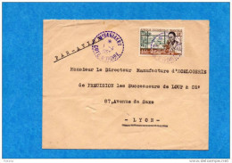 MARCOPHILIE-lettre AVION-cote D'ivoire  -Cad Perlé M'BAHIAKRO  -1955 Stamps  Dest-Françe - Covers & Documents