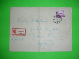 Hungary,registered Letter,cover,Szeged Postal Label,Sarajevo Etranger Stamp,Beograd Inozemstvo Seal - Cartas & Documentos