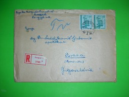 Hungary,registered Letter To Abroad,cover,Szeged Postal Label,stamps,Beograd Inozemstvo Seal - Covers & Documents