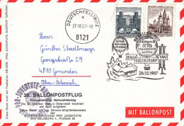 1967, 38. Ballonpostflugkarte Pro-Juvente "Eggersberg Bei Graz" - Balloon Covers