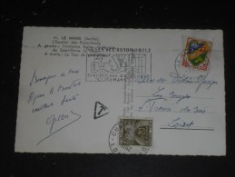 CHATEAURENARD - LOIRET - CACHET ROND MANUEL SUR FRANCE TAXE YT 92 - FLAMME ILLUSTREE LE MANS GARE SARTHE - - 1960-.... Lettres & Documents