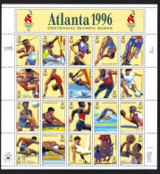 USA 1996 Atlanta 96 Centennail Olympic Games Sheet Of 20 $ 6.40 MNH SC 3068sp YV BF-2490-2509 MI SH2705-24 SG MS3184-203 - Ganze Bögen