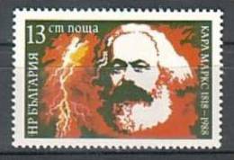 BULGARIA \ BULGARIE - 1988 - 170 Ans. De La Naissance De Karl Marx - 1v** - Karl Marx