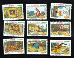 Set Of 9 Stamps, 1982 Christmas Issue, Disney Characters Mint Sc#511-519 - Anguilla (1968-...)