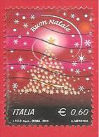 ITALIA REPUBBLICA USATO - 2012 - Natale Laico - Albero Di Natale - € 0,60 - S. 3356 - 2011-20: Gebraucht