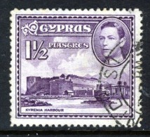 CYPRUS - 1943 1 1/2 PIASTRE DEFINITIVE USED SG 155a - Cyprus (...-1960)