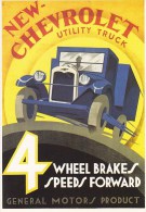 Scan5 : Général Motors Product - NEW-CHEVROLET, Utility Truck  1928/29 (repro Affiche Années 1980) - Vrachtwagens En LGV
