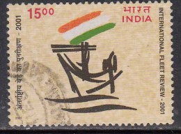 India Used 2001, Rs 15/- Fleet Review, - Gebruikt