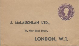 1950's/60's 3d Purple QE 11 Small Envelope Addressed But Unused   Front & Back Shown - Material Postal