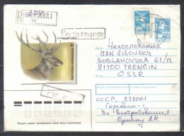 Russia  Cover Imprint WWF Buchara Deer Posted 1989 - Briefe U. Dokumente