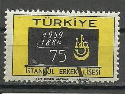 Turkey; 1959 75th Anniv. Of Istanbul College - Ungebraucht