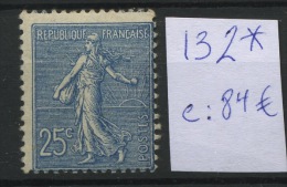 132 *   25c Semeuse Lignée    Cote 225 E - Unused Stamps