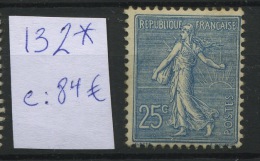 132 *   25c Semeuse Lignée    Cote 84 E - Unused Stamps