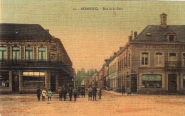 AUDRUICQ  -  Rue De La Gare  (Carte Toilée) - Audruicq