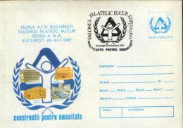 Romania, Stationery Cover   1987-  International Labour Organization (ILO),constructions For Humanity - OIT