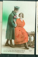 Militaire Et Sa Fiancée En Robe Orange , Carte Furia   - Pl254 - Patriotic