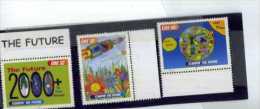 IRELAND IRLANDA EIRE - 2000 STAMPIN' THE FUTURE 3V MINT CARTOON DRAWING CHILDREN SPACE - Unused Stamps