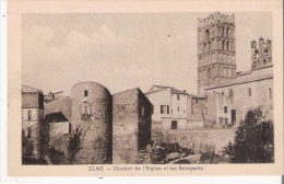 ELNE CLOCHER DE L'EGLISE ET LES REMPARTS - Elne