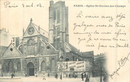 PARIS EGLISE SAINT NICOLAS DES CHAMPS  VOYAGEE EN 1902 - District 03