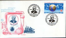 Romania,Occasionally Cover 1993 -Polars Explorer, Homage Polar Explorers Romanians, Emil Racovita - Polar Explorers & Famous People