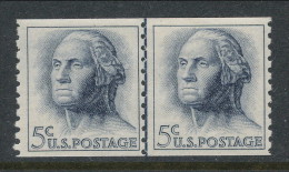 USA 1962 Scott # 1229. George Washington, MH (*). Untagget Line Pair - Coils & Coil Singles