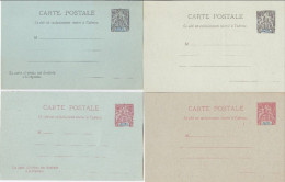 GUINEE - 1892/1901 - ENTIERS POSTAUX - CP ACEP N°1/2 + 5/6 (RARES) - TYPE GROUPE - Lettres & Documents