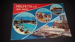 C-5676 CARTOLINA MOLFETTA E IL SUO MARE - VARIE VEDUTE - SPIAGGIA PORTO BARCHE CHIESA CAMPANILE - Molfetta