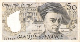 BILLETE DE FRANCIA DE 50 FRANCOS DE QUENTIN DE LA TOUR DEL AÑO 1989 (BANKNOTE) - 50 F 1976-1992 ''quentin De La Tour''