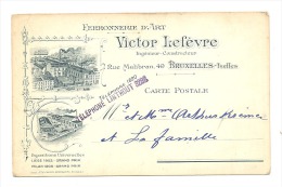 IXELLES - Bruxelles - Carte Postale Avec Litographie - Ferronnerie D'Art  Victor Lefèvre (y319) B146 - Ixelles - Elsene