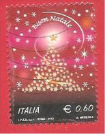 ITALIA REPUBBLICA USATO - 2012 - Natale Laico - Albero Di Natale - € 0,60 - S. 3356 - 2011-20: Afgestempeld