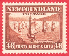 Newfoundland # 199 - 48 Cents - Mint - Dated  1932-1937 - Fishing Fleet /  Flotte De Pêche - 1908-1947