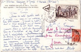 HAUTE LOIRE - ROSIERES LE 13-8-1956 - TAXE 10F GERBE. - 1859-1959 Storia Postale