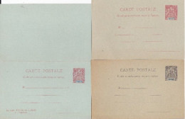 DAHOMEY - ENTIERS POSTAUX - 1899/1901 - CARTES POSTALES TYPE GROUPE SANS DATE -  ACEP N°1 + 4/5 - Brieven En Documenten