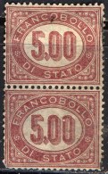 ITALIA -  SERVIZIO  5 L  PAIR  - Used - 1875 - Dienstmarken