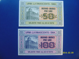 SERIE BUONI ACQUISTO  UPIM - LA RINASCENTE - SMA - [10] Chèques