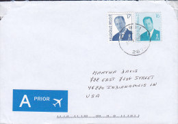 Belgium A Prior Label PUURS Antwerpen 2004 Cover Brief To INDIANAPOLIS Indiana United States Albert I. - Covers & Documents