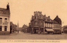 HAUBOURDIN  - Grande Place Et Rue Ernest Blondeau - Haubourdin