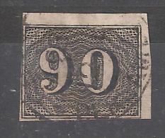 BRAZIL / Brasil Brésil , 1850, Yvert N° 15, 90 R Noir , Non Dentelé,obl Cachet à Date Plein Centre ,  TB - Used Stamps