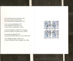 SUISSE CARTE DE VOEUX  DE FIN D ANNEE  1986 - Lettres & Documents