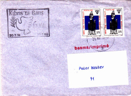 KIBRISTA BARIS,STAMP ON COVER, SPECIAL POSTMARK, 1980, TURKEY - Covers & Documents