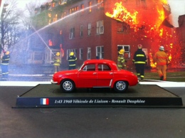 COLLEZIONE CARRI DEI POMPIERI - VIGILI DEL FUOCO DEL  PRADO - FRANCIA 1960 VEHICULE DE LIAISON - RENAULT DAUPHINE SCALA - Autres & Non Classés