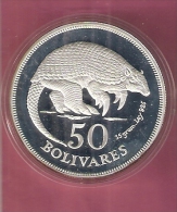 VENEZUELA 50 BOLIVARES 1975 WWF AG PROOF GIANT ARMADILLO - Venezuela