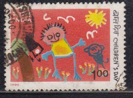 India Used 1990,  Childrens Day, Art Painting, Cat & Doll, Kinder, Games (sample Image) - Used Stamps