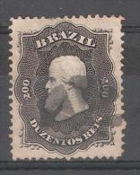 BRAZIL / Brasil Brésil , 1866, Yvert N° 28 , 200 R Noir Dentelé, Obl TB - Used Stamps