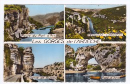 (RECTO / VERSO) LES GORGES DE L' ARDECHE - MULTIVUES - FORMAT CPA - Vallon Pont D'Arc