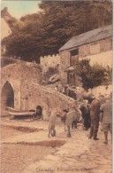 CPA Colorisée Animée - CLOVELLY, Entrance To Village (âne - Donkey) - Clovelly