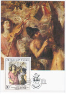 Czech Republik Czechoslovakia Ceskoslovensko 1978 Maximum Card, Ticiano Vecelli, Music Violin Painting Paintings Art - Used Stamps