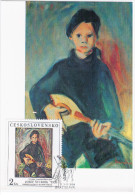 Czech Republik Czechoslovakia Ceskoslovensko 1986 Maximum Card, Jozef Sturdik, Music Painting Paintings Art - Oblitérés