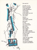 Scan5 : Illustration 1986 Par R.PAGES D'un Poème Extrait De "Plume à Desseins" 1978 (120/200) - Pages