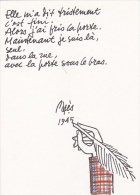 Scan5 : Illustration Par R.PAGES D'un Poème Extrait De "Plume à Desseins" 1978 (107/250) Courrier De R.Pagès 1987 - Pages